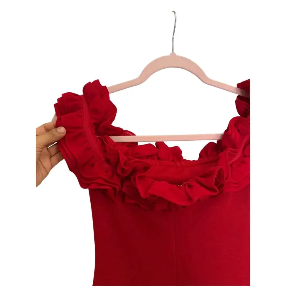 Meshki Red Off-Shoulder Ruffle Maxi Dress - Picture 13 of 16